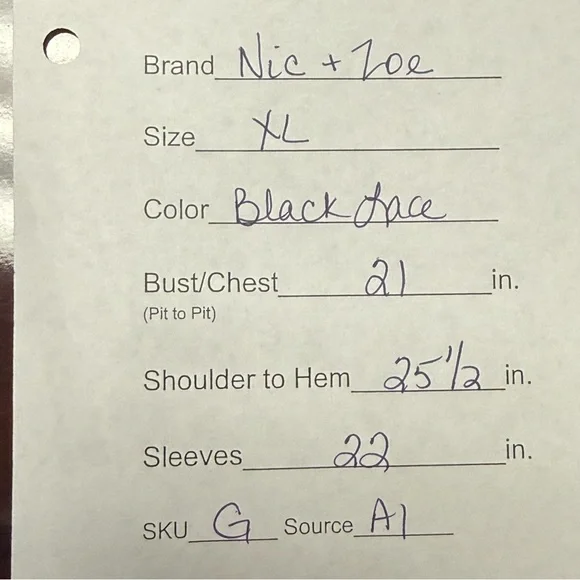 NIC+ZOE Black Lace Sheer Floral Mesh Blouse Long Sleeve Romantic Top XL - Picture 10 of 10